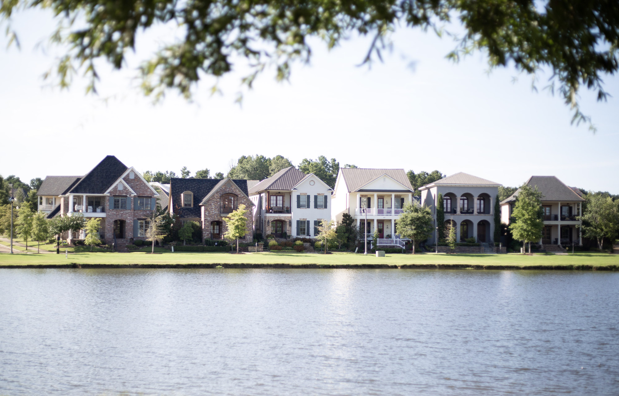 living homes across a lake at the township